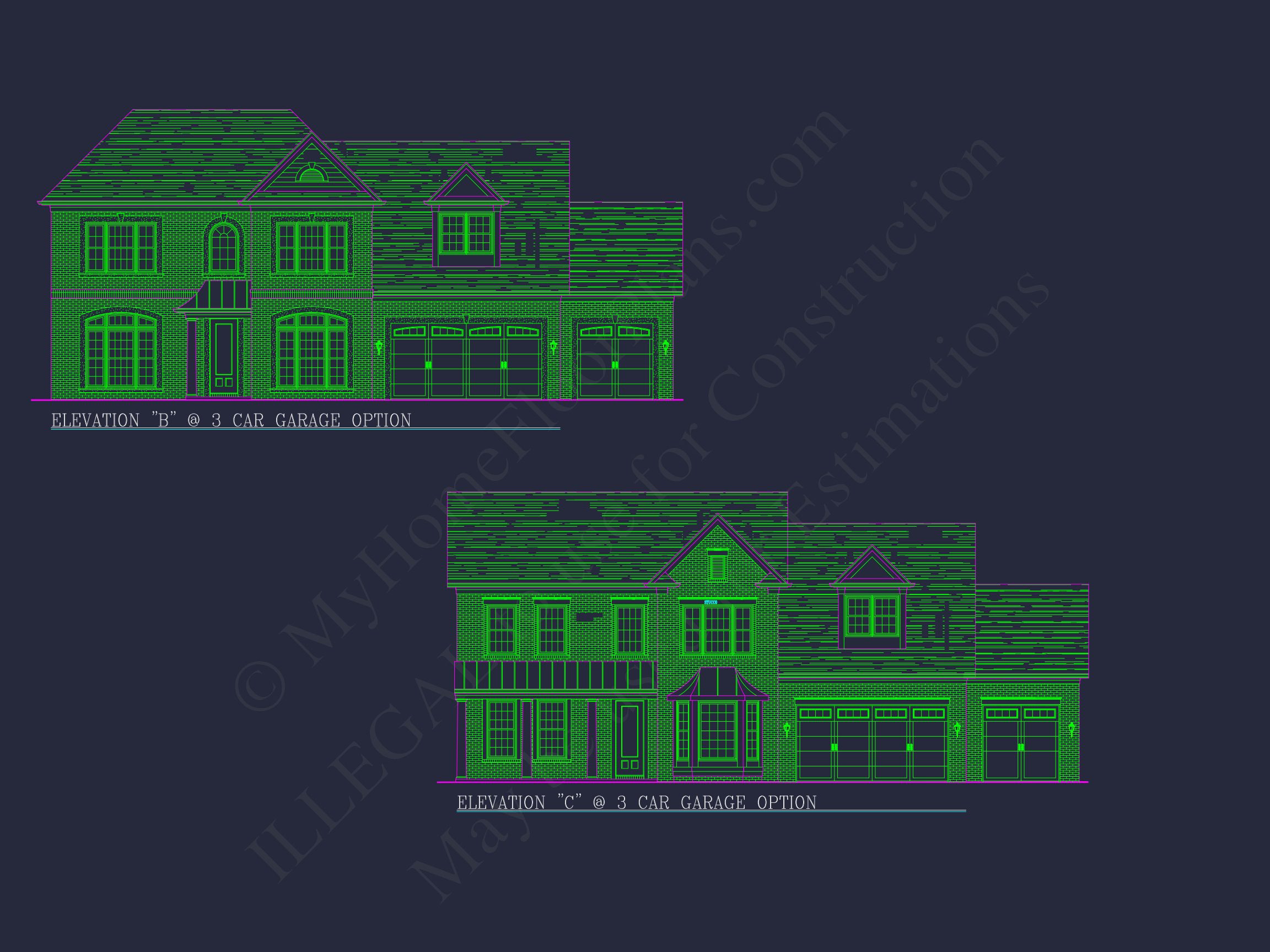 Elegant house Plan: Detailed Blueprints,CAD Designs & Floor Plans