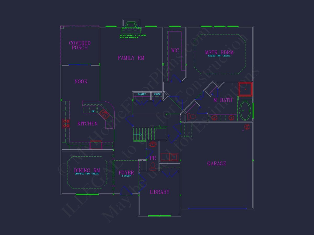 Elegant house Plan: Detailed Blueprints, CAD Designs & Floor Plans
