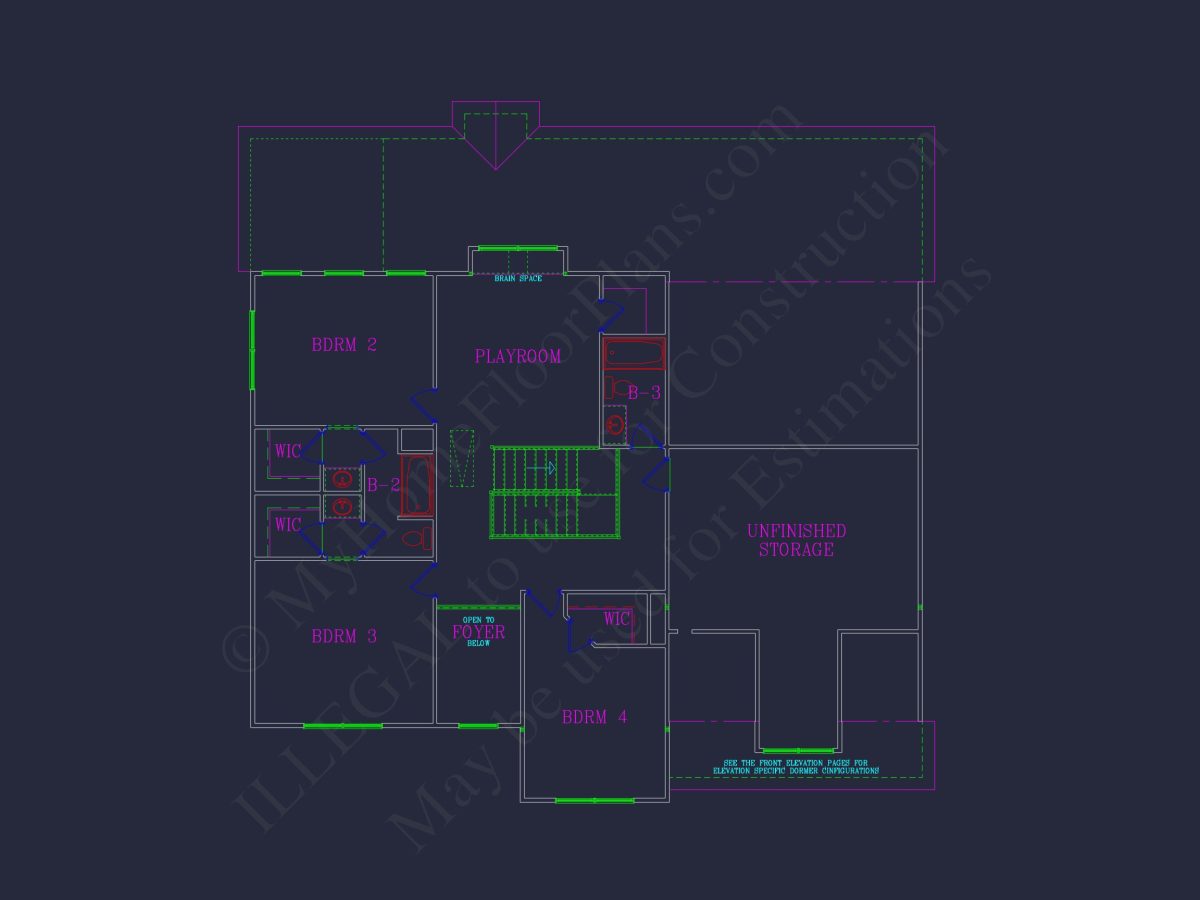 Elegant house Plan: Detailed Blueprints, CAD Designs & Floor Plans