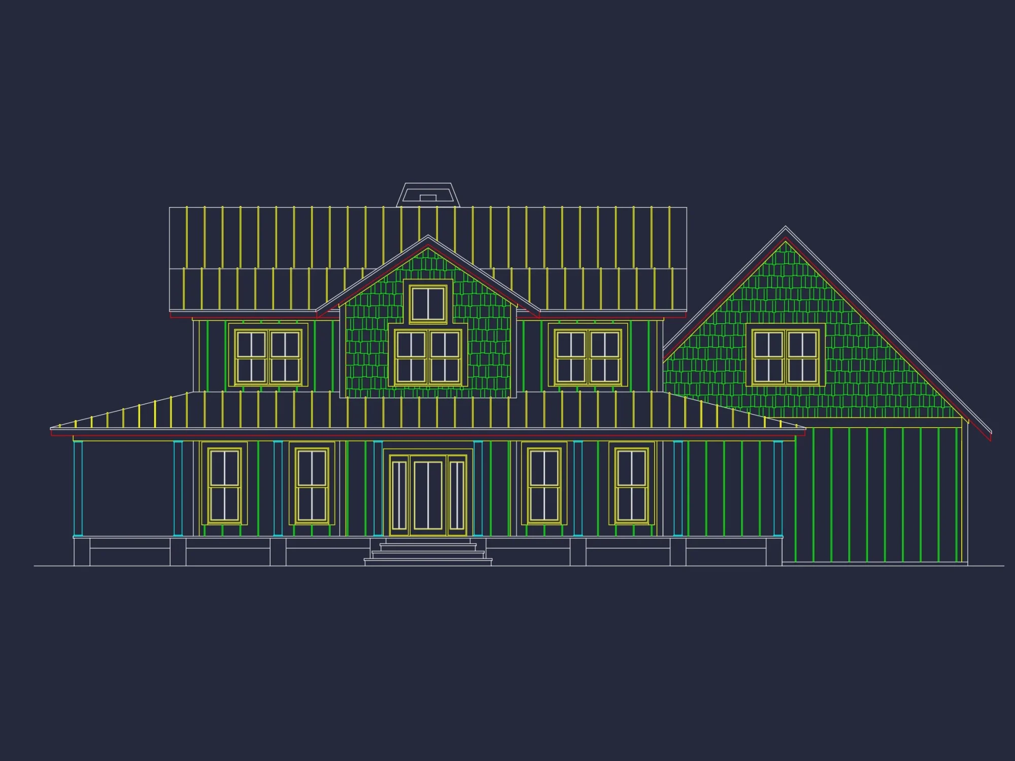 Elegant house Plan: Detailed Floor Plan Blueprints