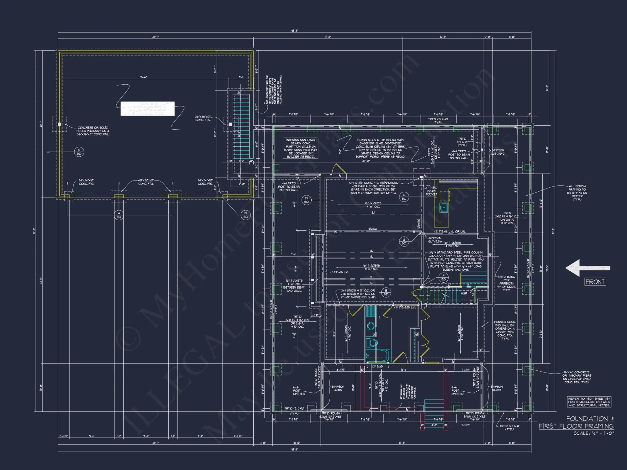 Elegant house Plan: Detailed Floor Plan Blueprints