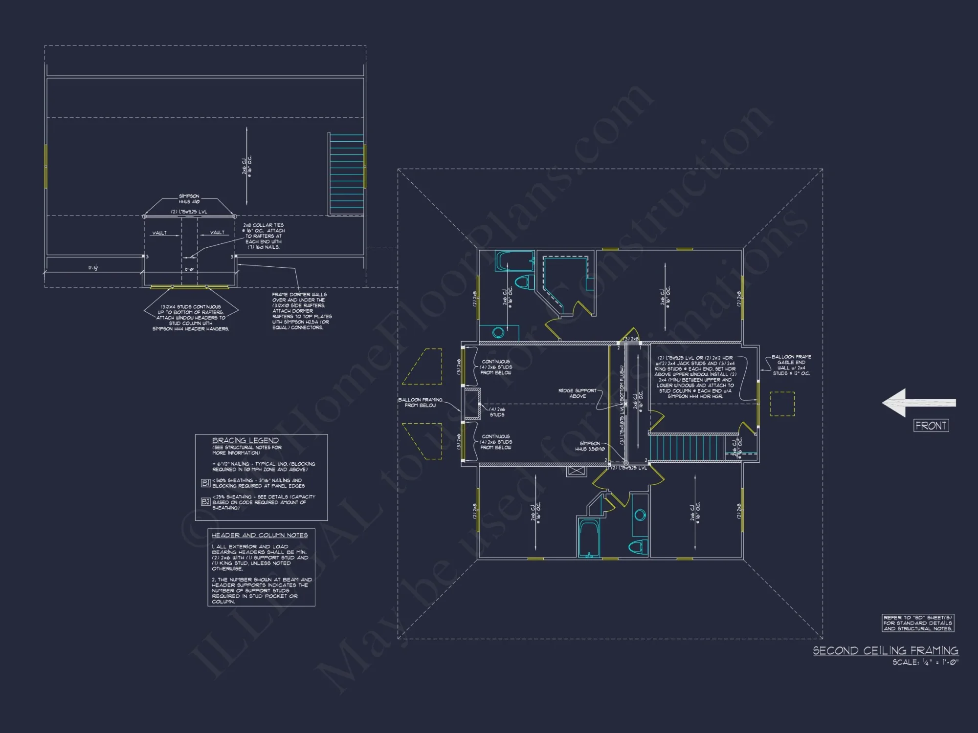 Elegant house Plan: Detailed Floor Plan Blueprints
