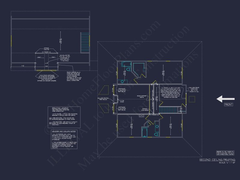 Elegant house Plan: Detailed Floor Plan Blueprints