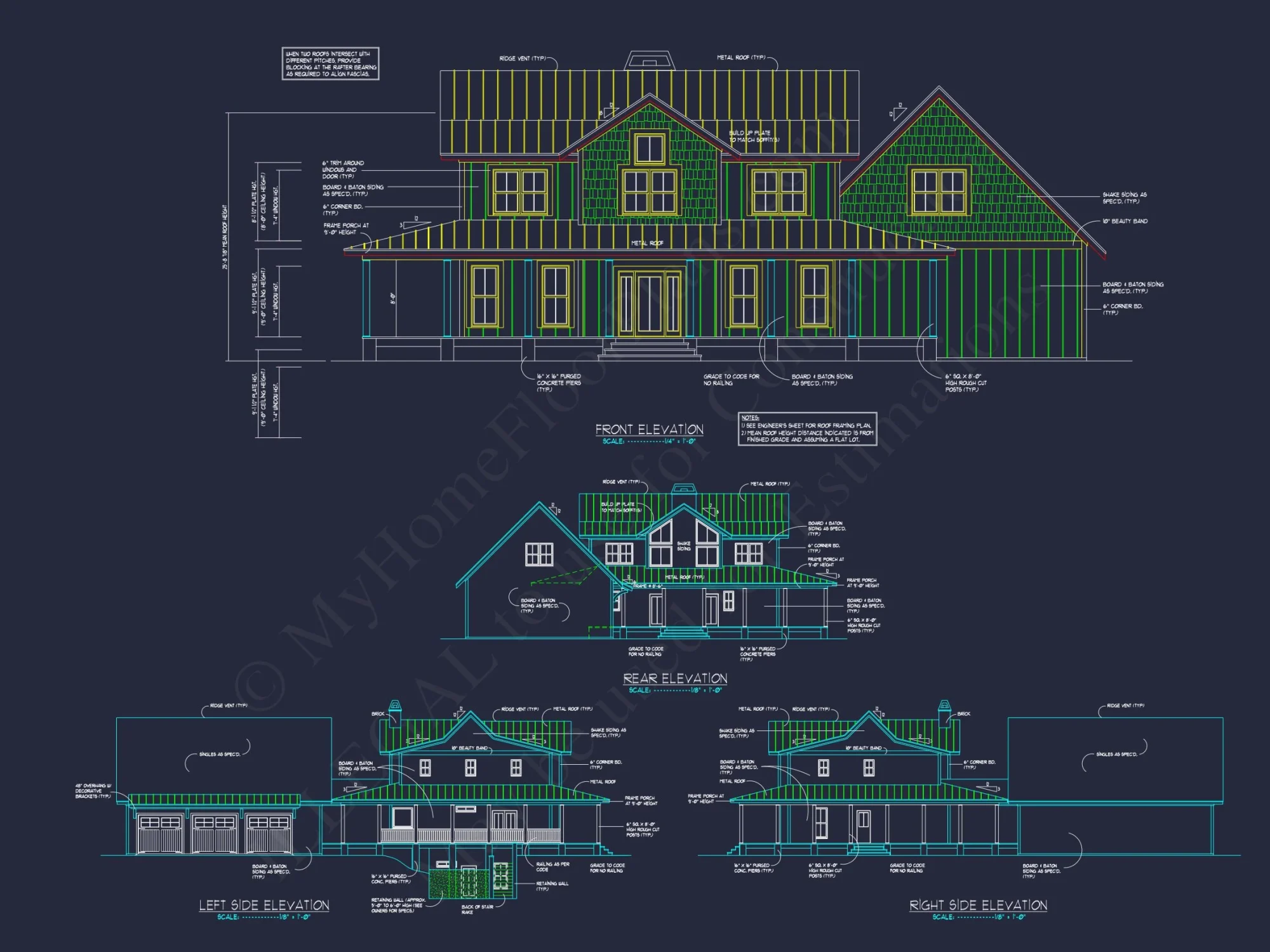 Elegant house Plan: Detailed Floor Plan Blueprints
