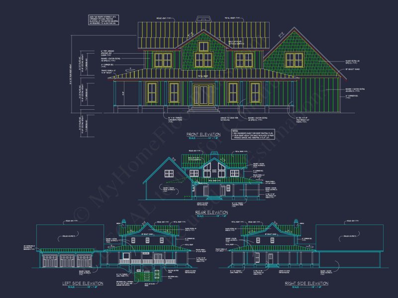 Elegant house Plan: Detailed Floor Plan Blueprints