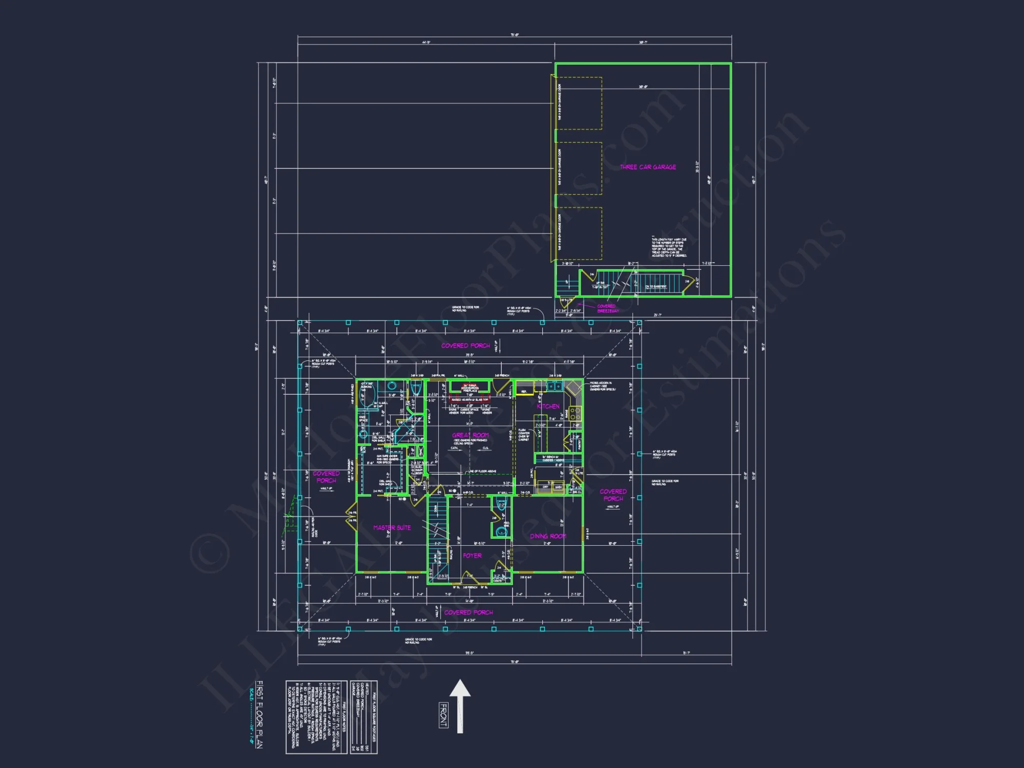 Elegant house Plan: Detailed Floor Plan Blueprints