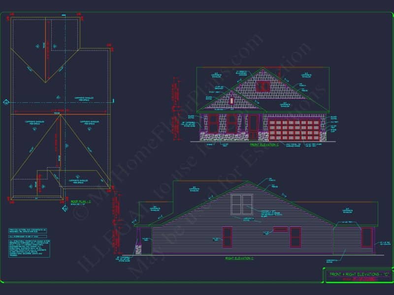 Elegant house Plan: Detailed Floor Plans with CAD Designs