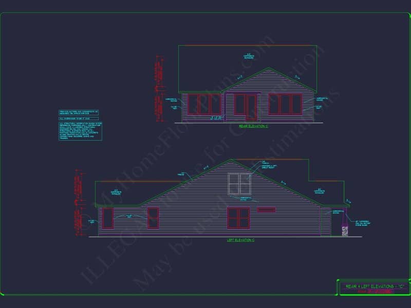Elegant house Plan: Detailed Floor Plans with CAD Designs