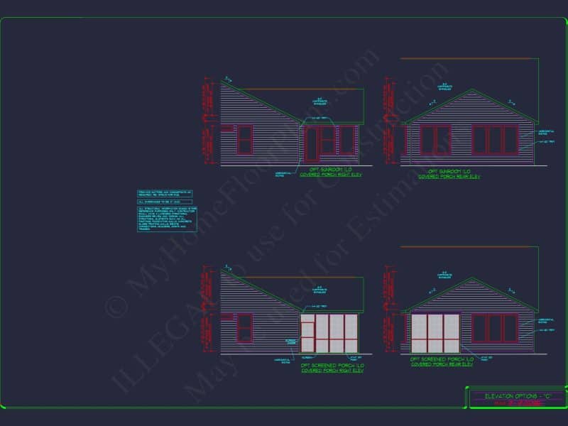 Elegant house Plan: Detailed Floor Plans with CAD Designs