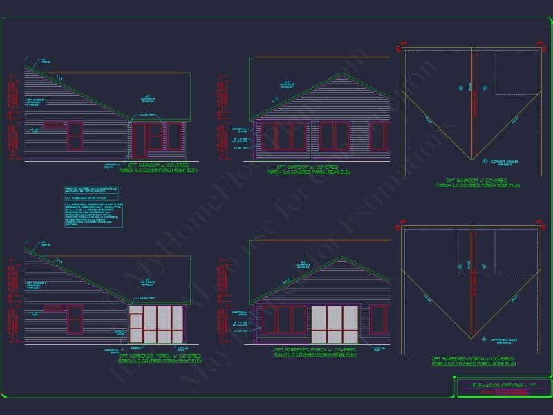 Elegant house Plan: Detailed Floor Plans with CAD Designs