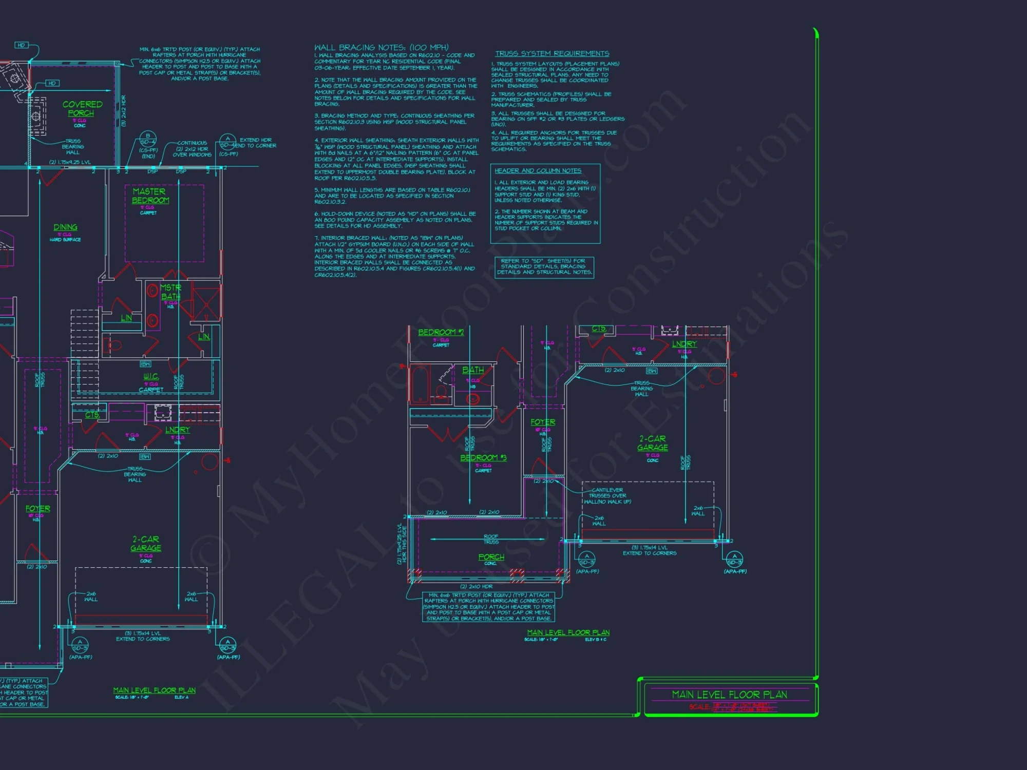 Elegant house Plan: Detailed Floor Plans with CAD Designs
