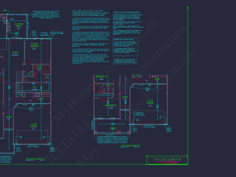Elegant house Plan: Detailed Floor Plans with CAD Designs