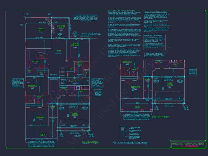 Elegant house Plan: Detailed Floor Plans with CAD Designs