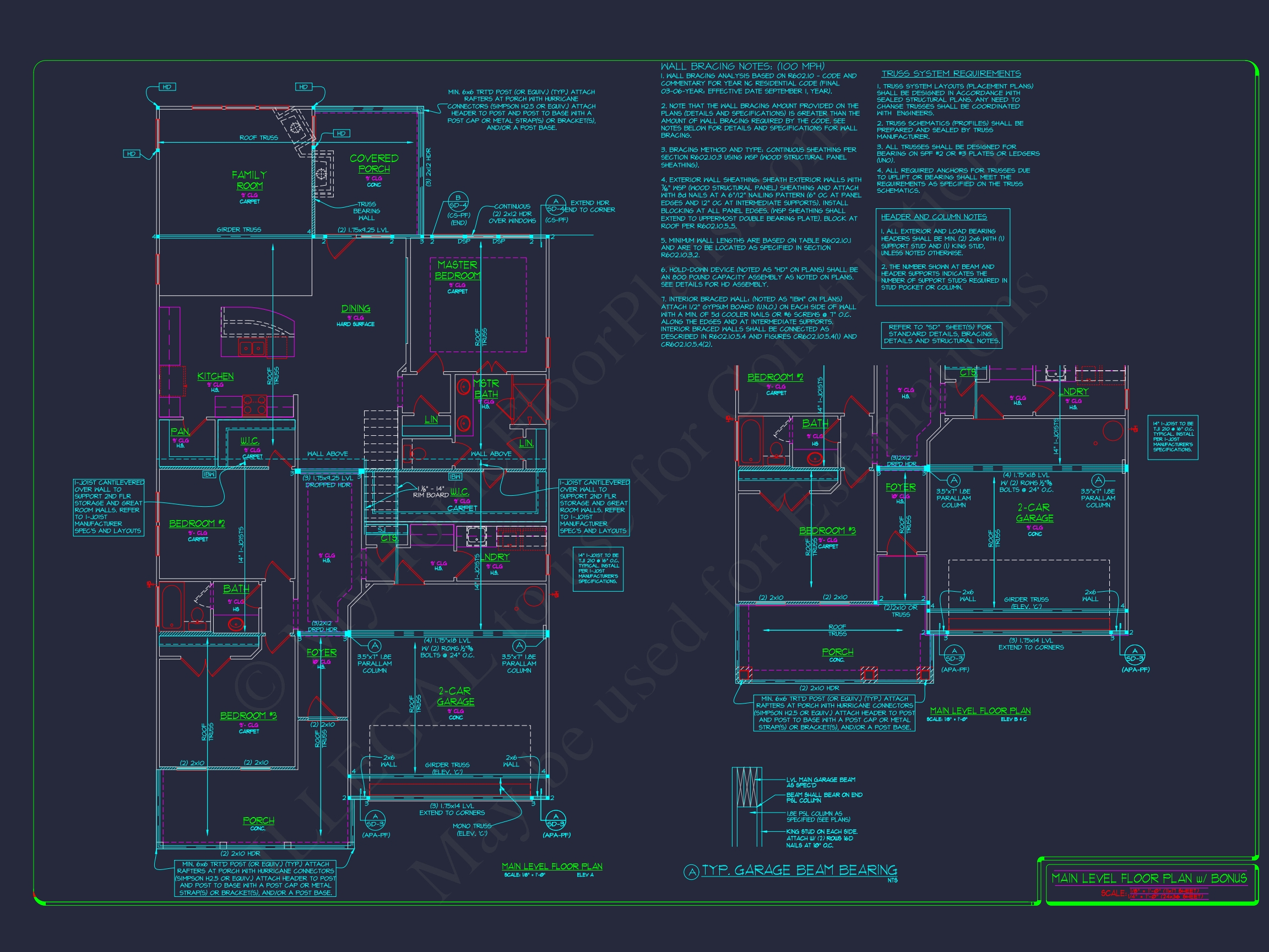 Elegant Home Plan: Detailed Floor Plans with CAD Designs