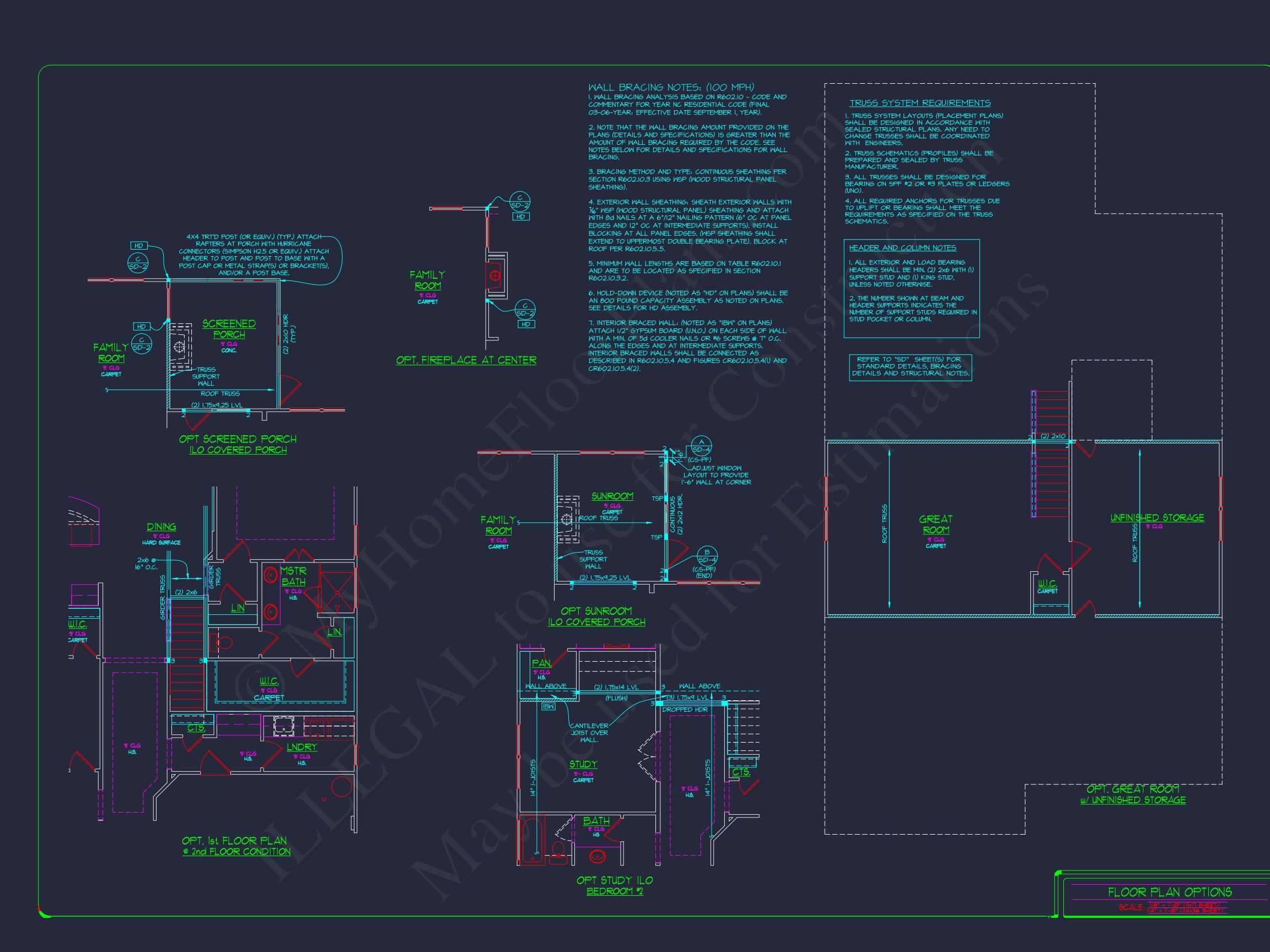 Elegant Home Plan: Detailed Floor Plans with CAD Designs