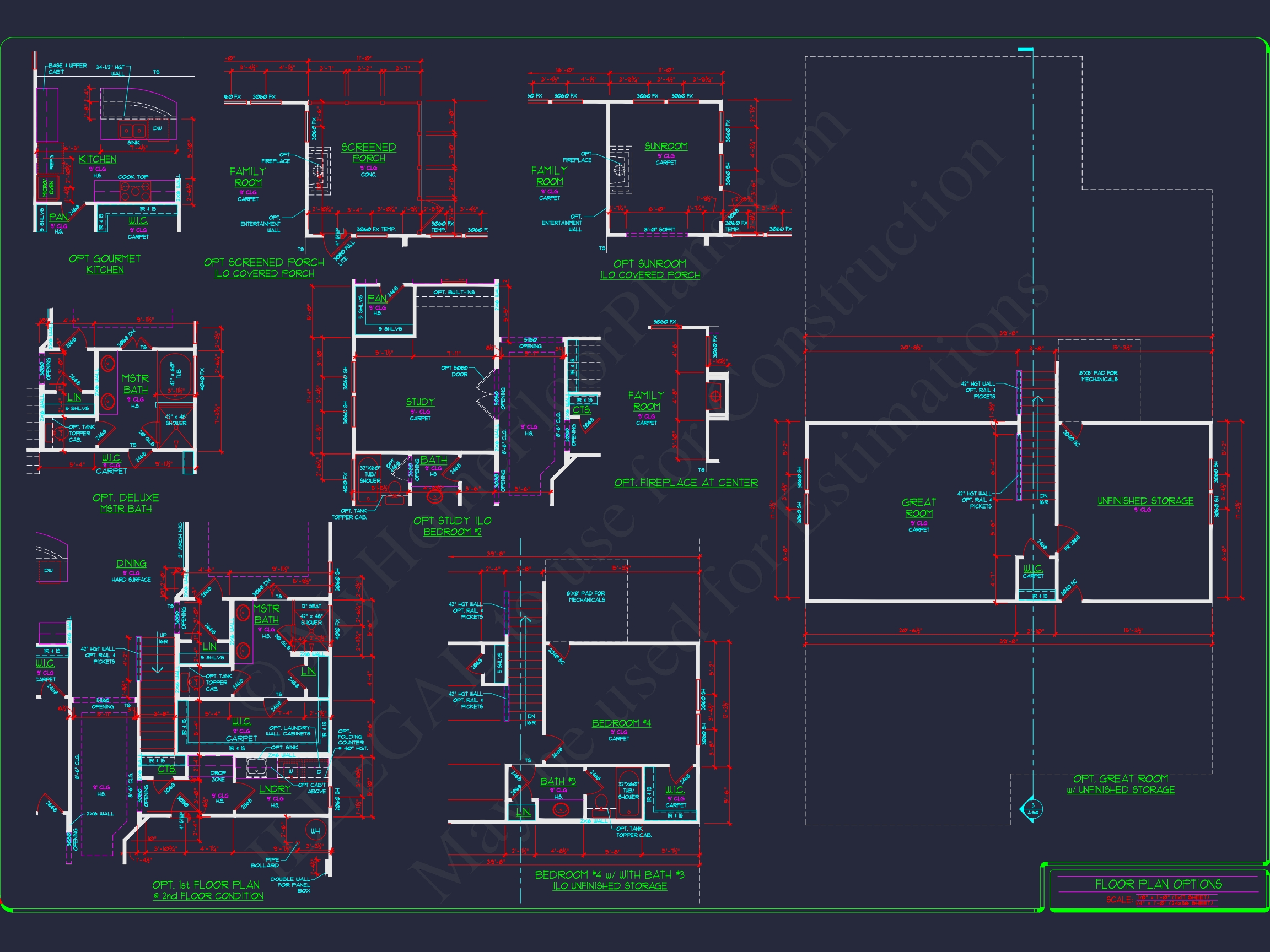 Elegant Home Plan: Detailed Floor Plans with CAD Designs