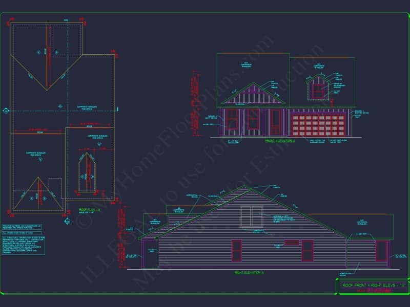 Elegant house Plan: Detailed Floor Plans with CAD Designs