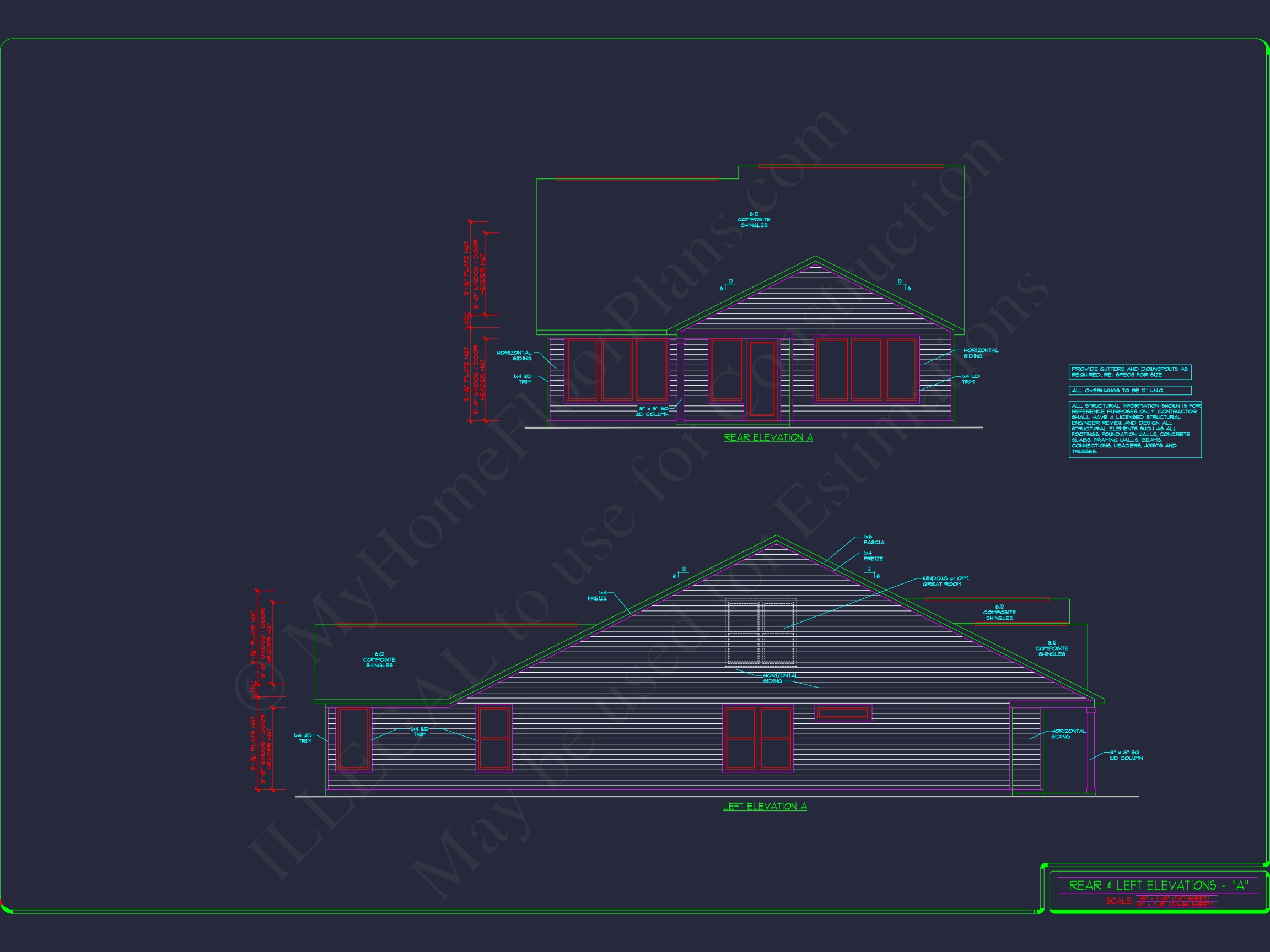 Elegant Home Plan: Detailed Floor Plans with CAD Designs