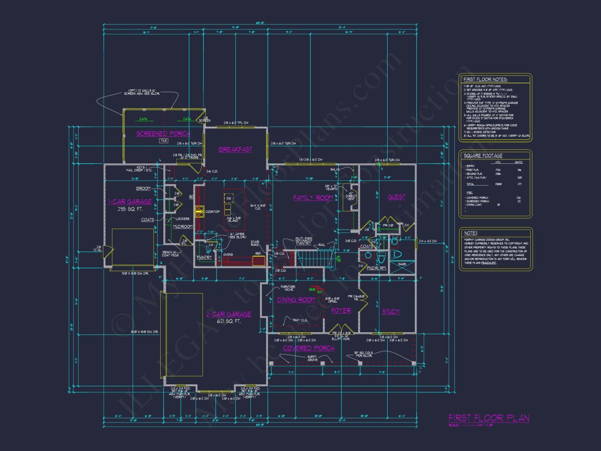 Elegant house Plan: Floor Designs and Architectural Blueprint