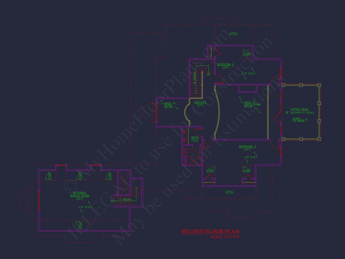 Elegant house Plan with 1.5 Floors, CAD Designs & Blueprints