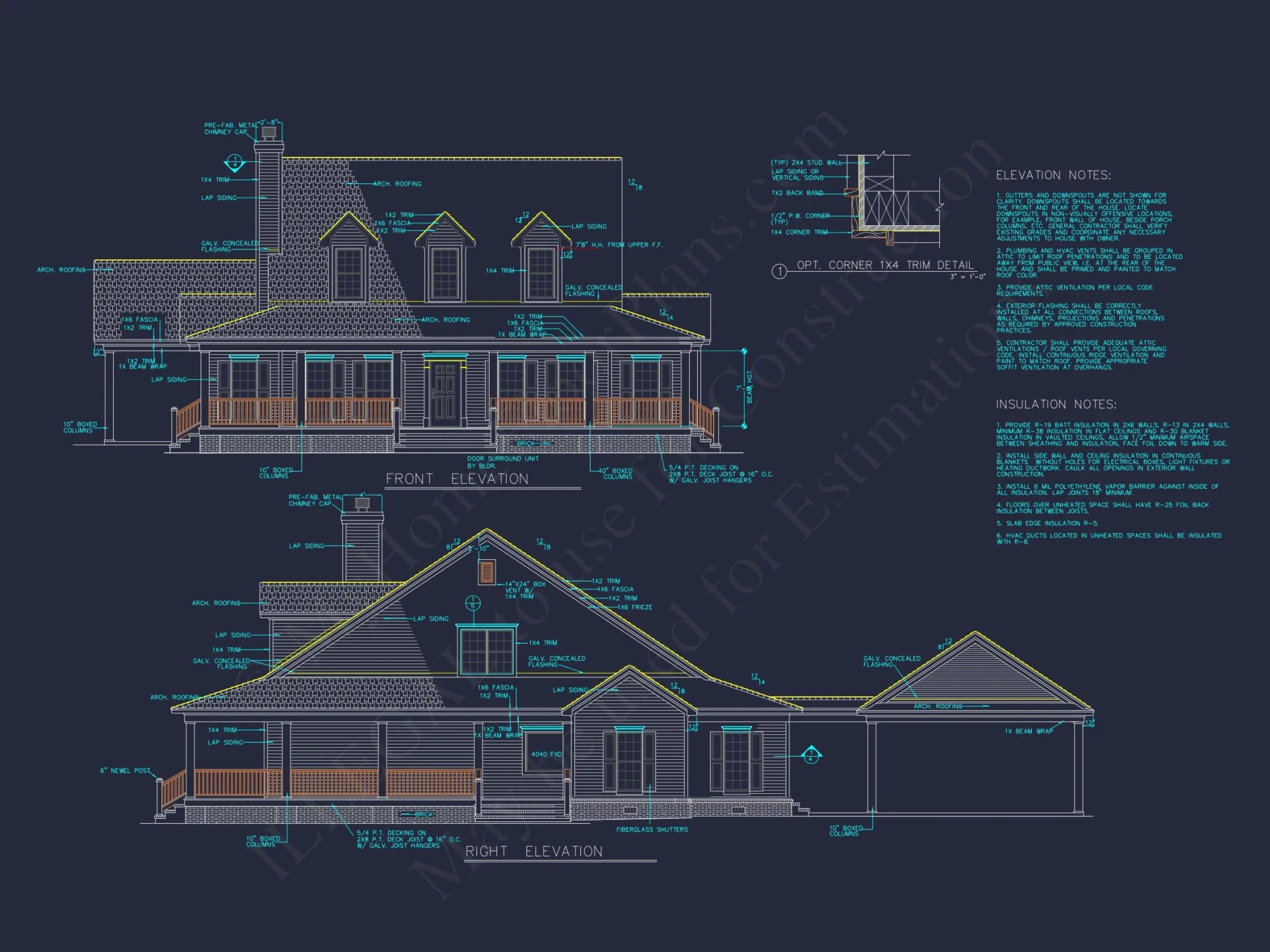 Elegant house Plan with 1.5 Floors, Full CAD Blueprint Designs