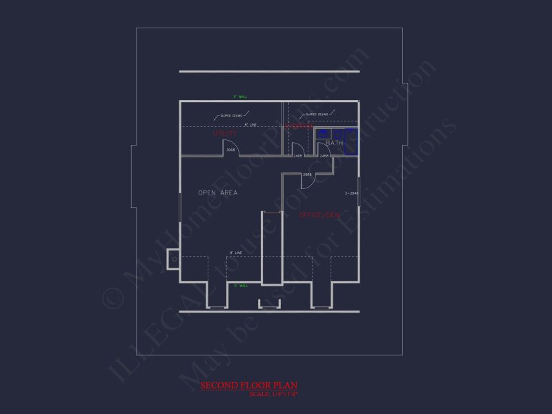 Elegant house Plan with 1.5 Floors, Full CAD Blueprint Designs