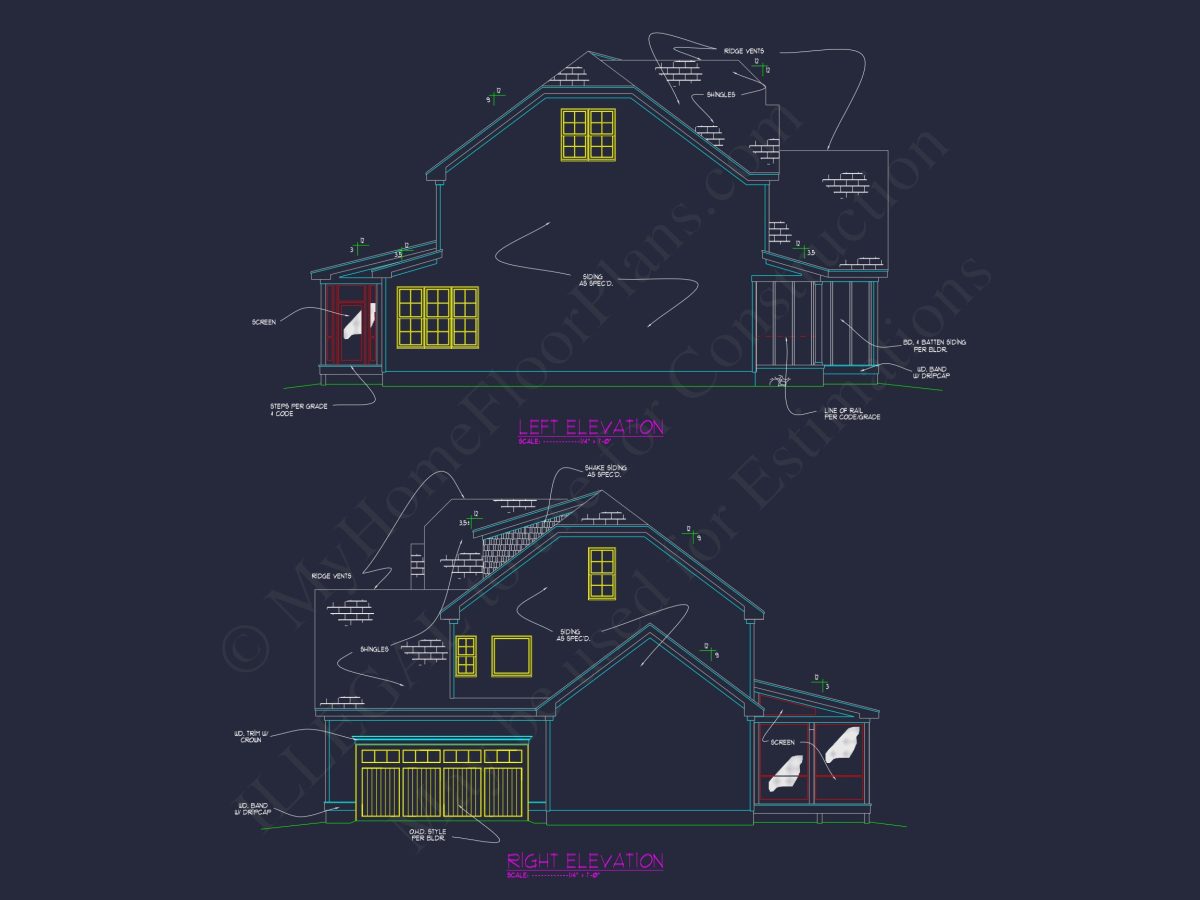 Elegant house Plan with 2-Car Garage, Open Floor Plan & CAD Designs