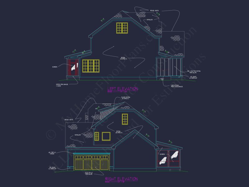 Elegant house Plan with 2-Car Garage, Open Floor Plan & CAD Designs