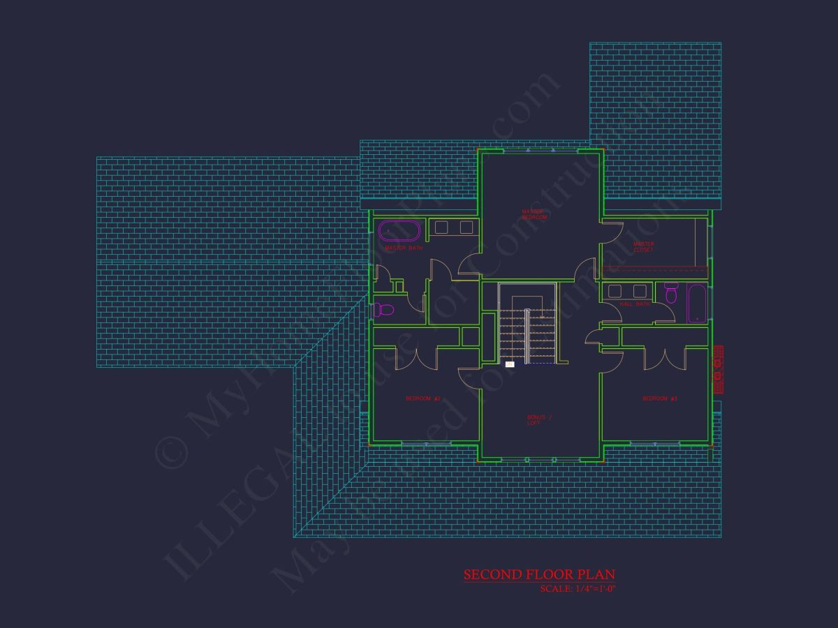 Elegant house Plan with 2 Floors, 4 Bedrooms & CAD Designs