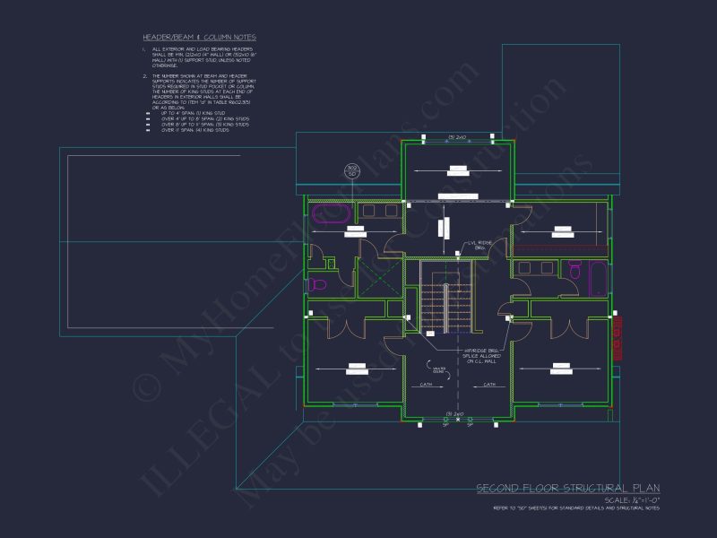 Elegant house Plan with 2 Floors, 4 Bedrooms & CAD Designs