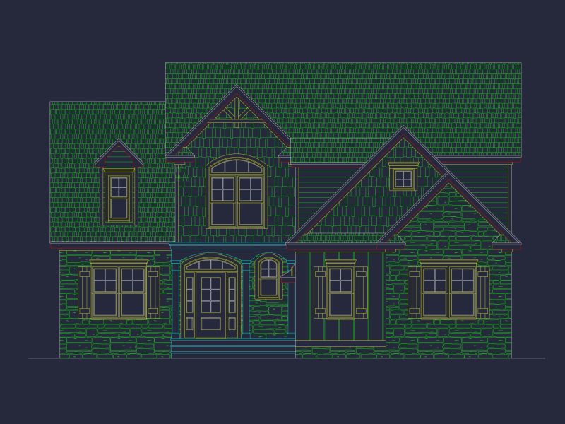 Elegant house Plan with 2 Floors, CAD Blueprint & Designs