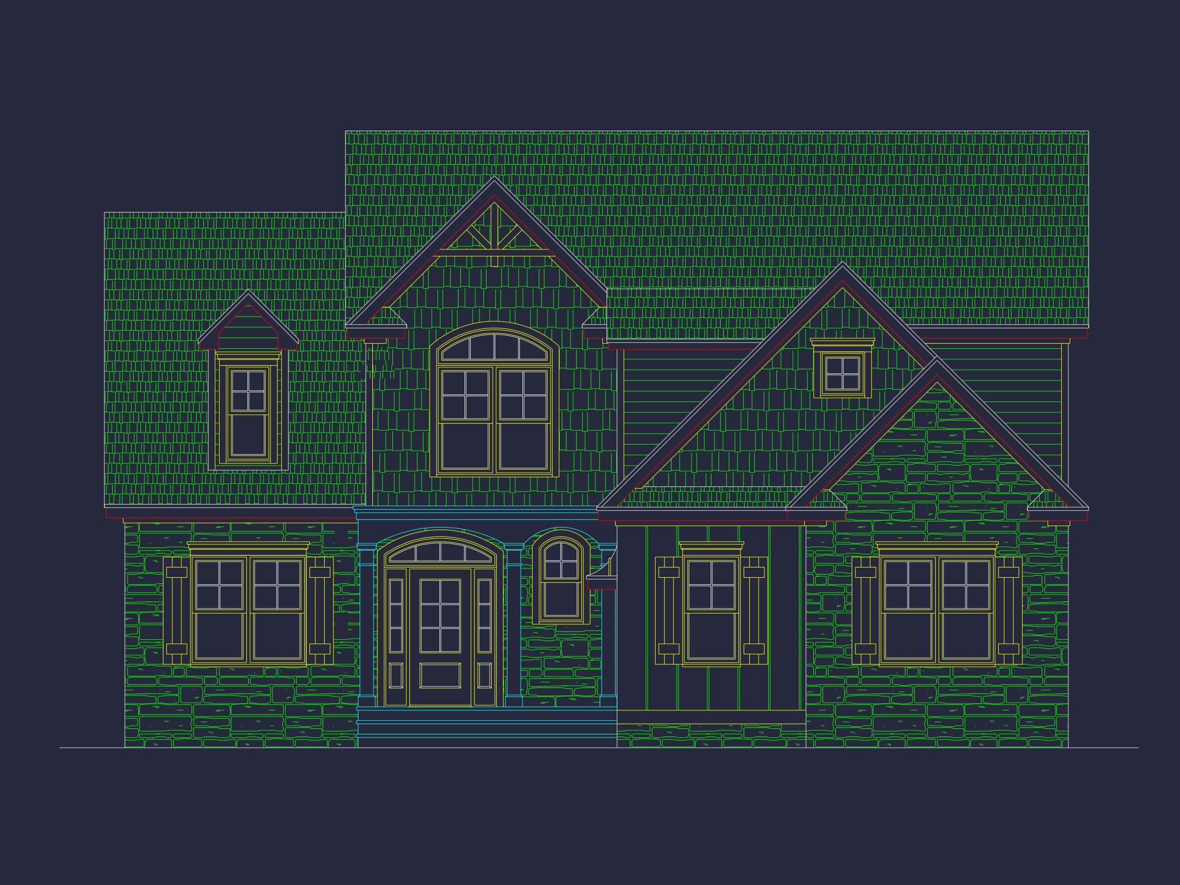 Elegant Home Plan with 2 Floors,CAD Blueprint & Designs