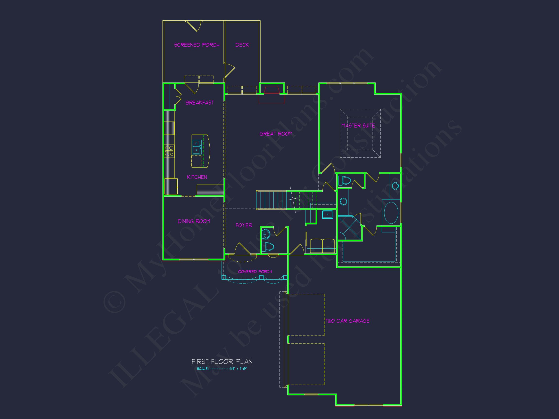 Elegant Home Plan with 2 Floors,CAD Blueprint & Designs