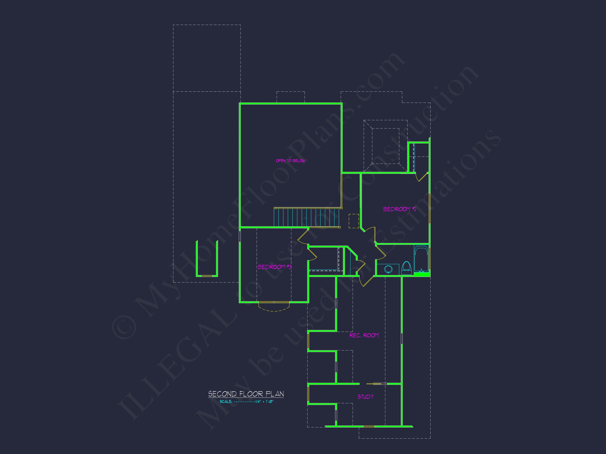 Elegant Home Plan with 2 Floors,CAD Blueprint & Designs