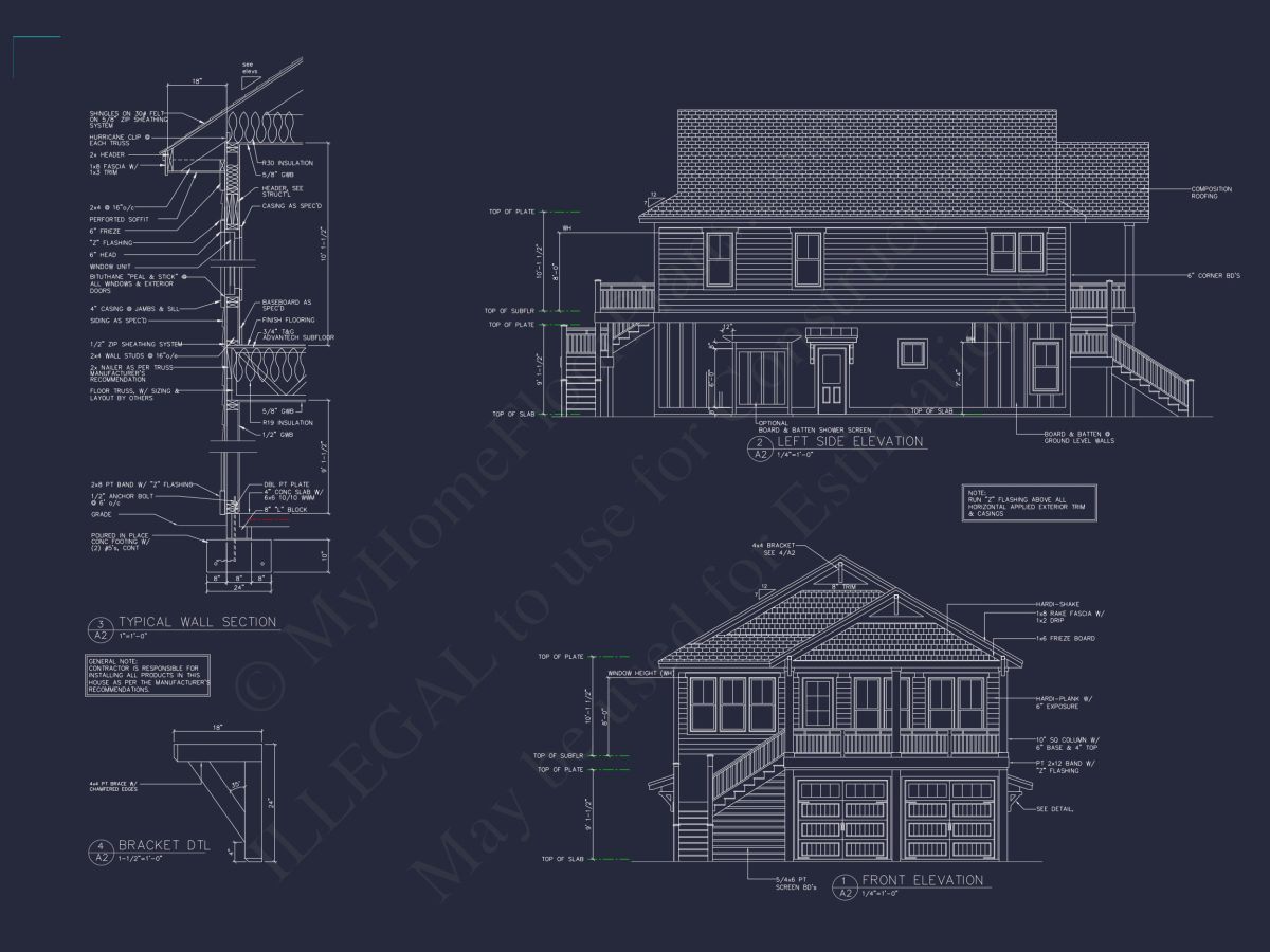 Elegant house Plan with 2 Floors, CAD Blueprint & Open Designs