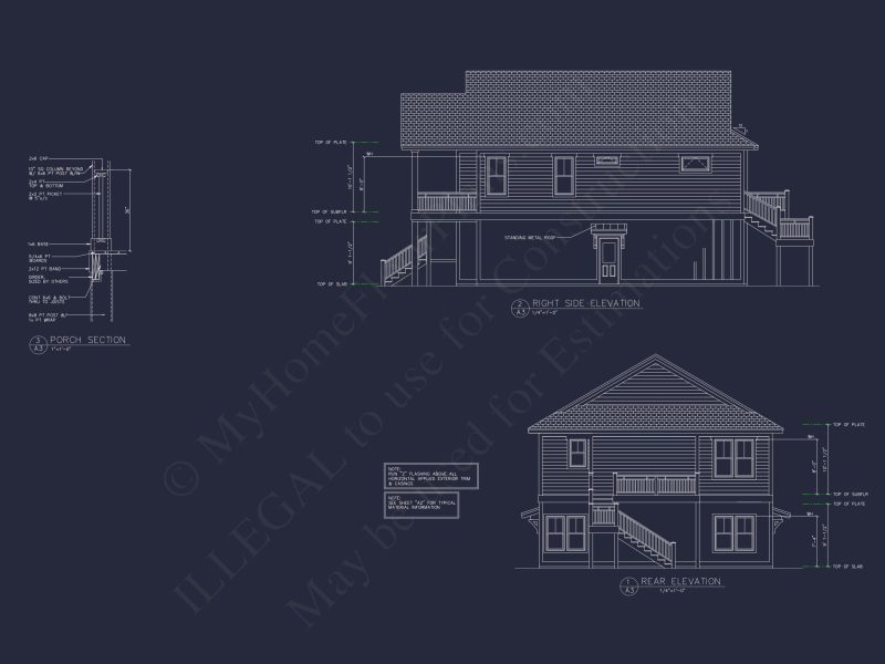 Elegant house Plan with 2 Floors, CAD Blueprint & Open Designs