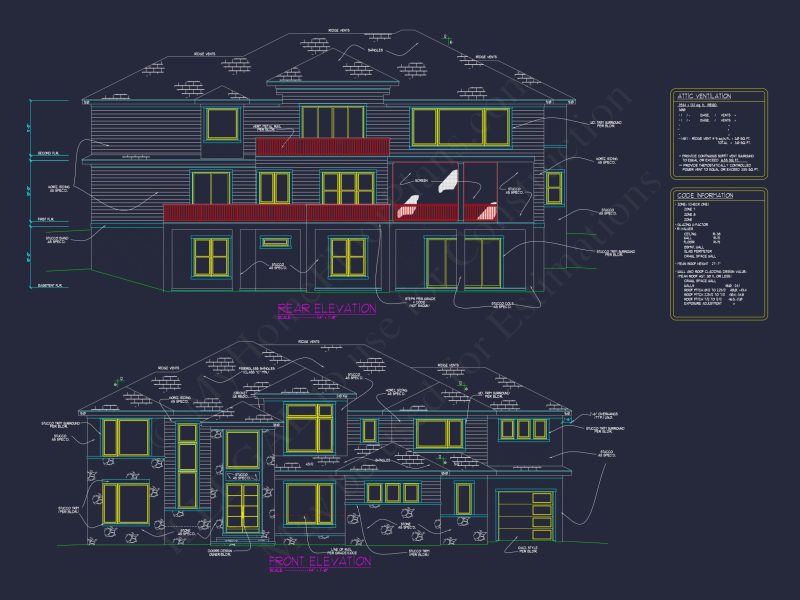 Elegant house Plan with 2-Story Architecture and CAD Designs