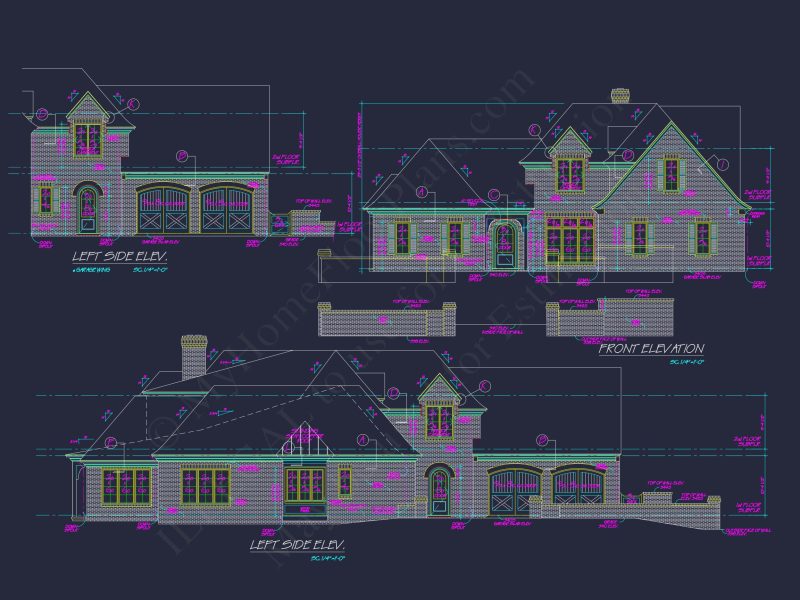 Elegant house Plan with 2-Story Blueprint and French Country Design