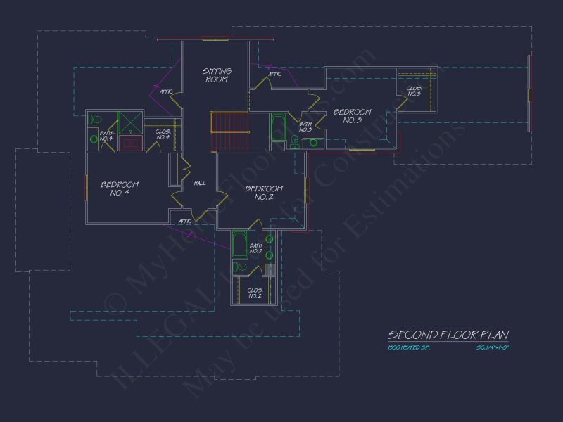 Elegant house Plan with 2-Story Blueprint and French Country Design