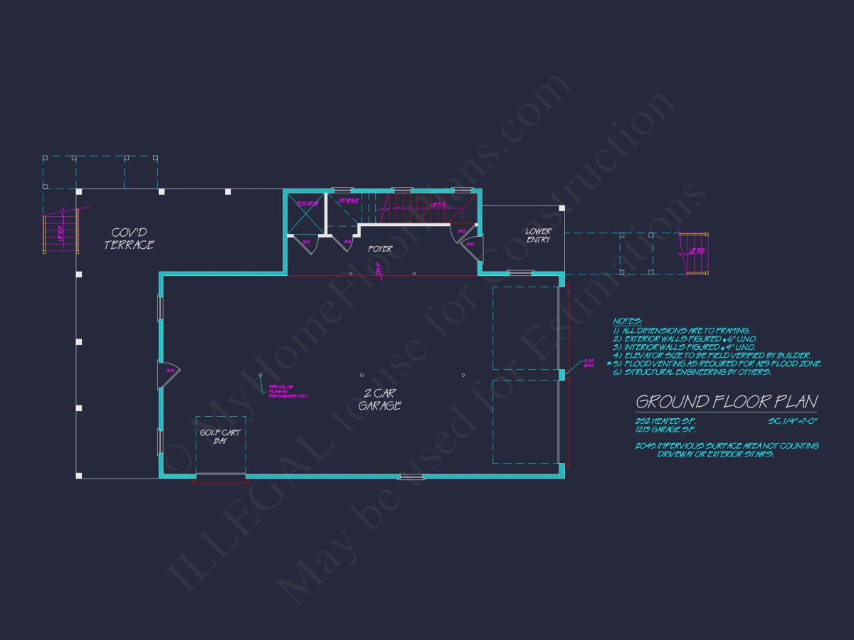 Elegant house Plan with 2-Story CAD Blueprint & Modern Designs
