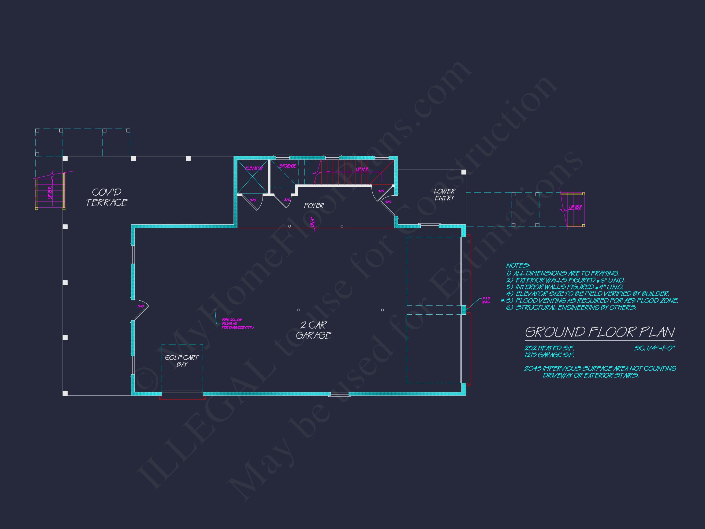 Elegant house Plan with 2-Story CAD Blueprint & Modern Designs
