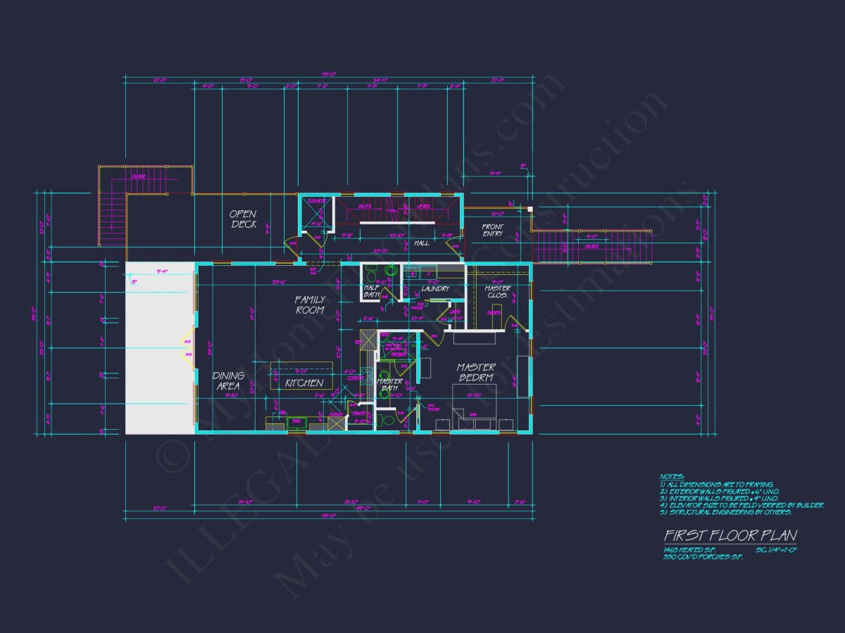 Elegant house Plan with 2-Story CAD Blueprint & Modern Designs
