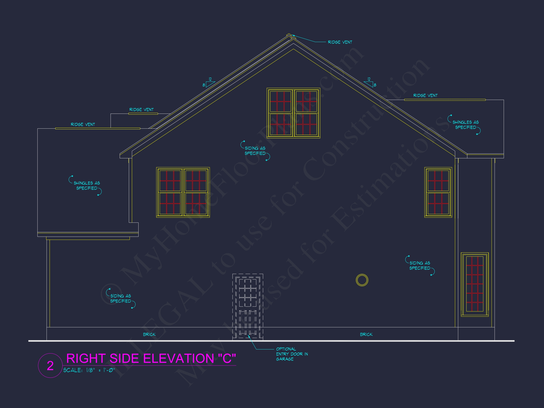 Elegant Home Plan with 2-Story CAD Floor Designs and Blueprint