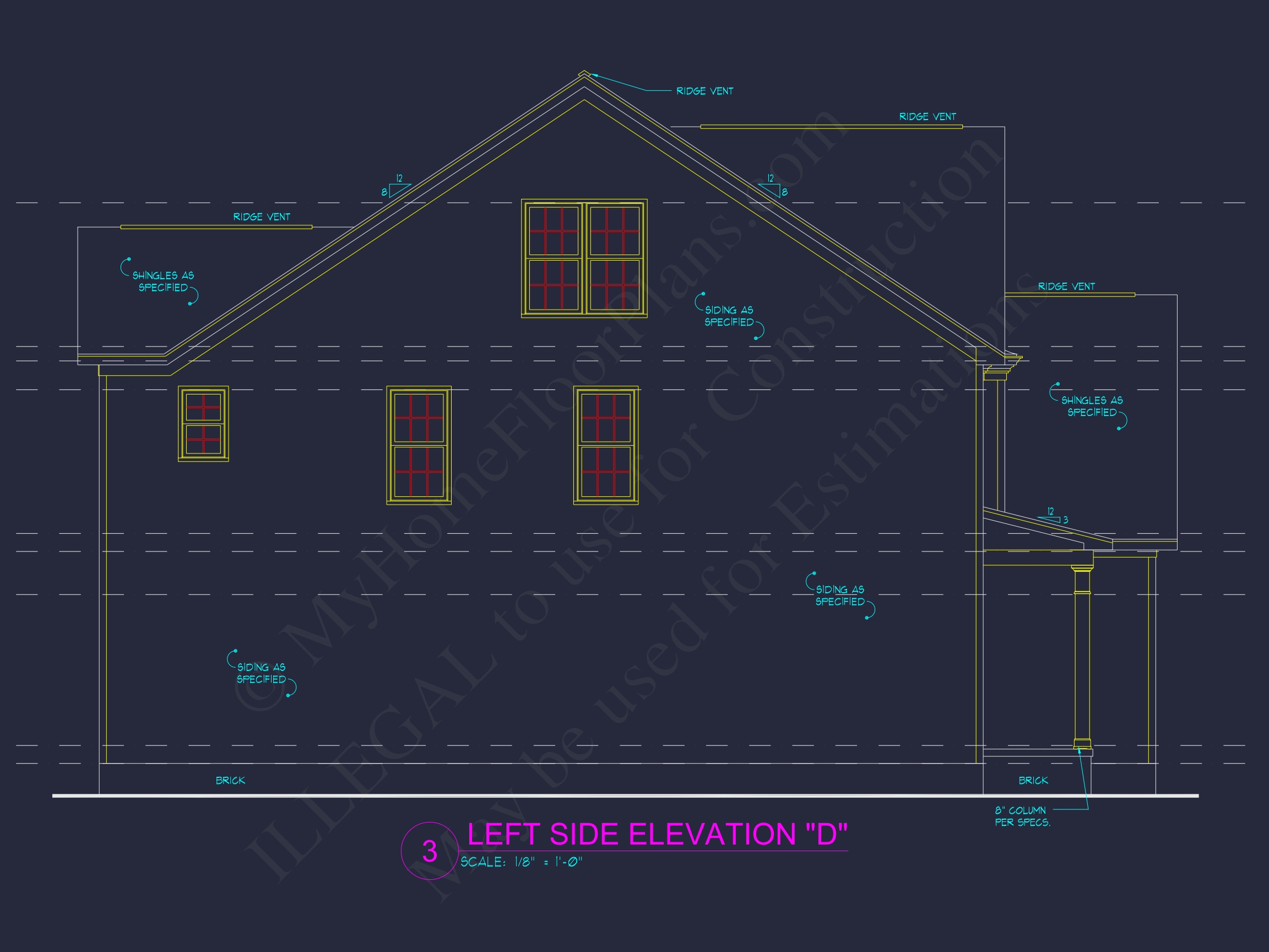 Elegant Home Plan with 2-Story CAD Floor Designs and Blueprint