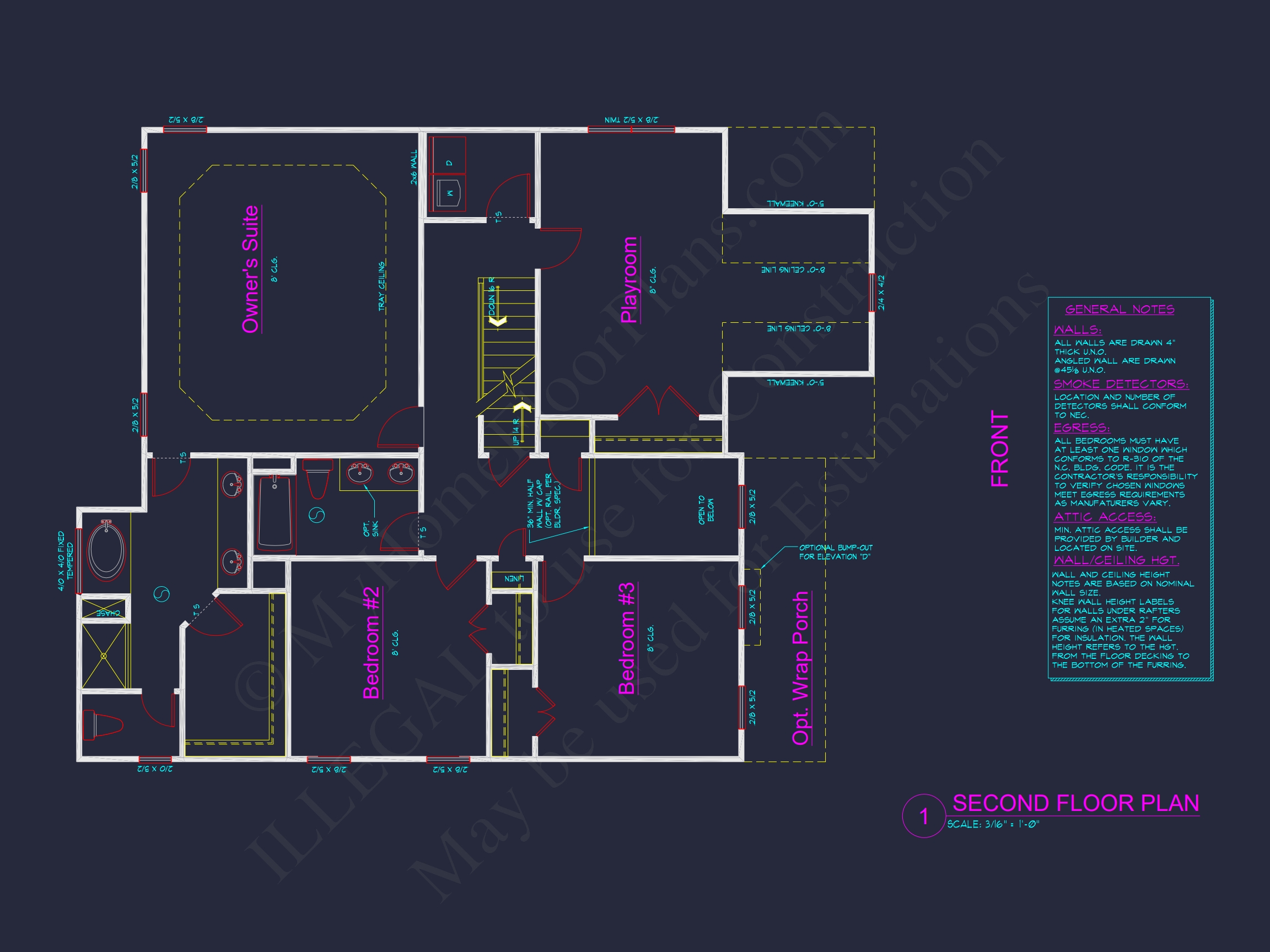 Elegant Home Plan with 2-Story CAD Floor Designs and Blueprint