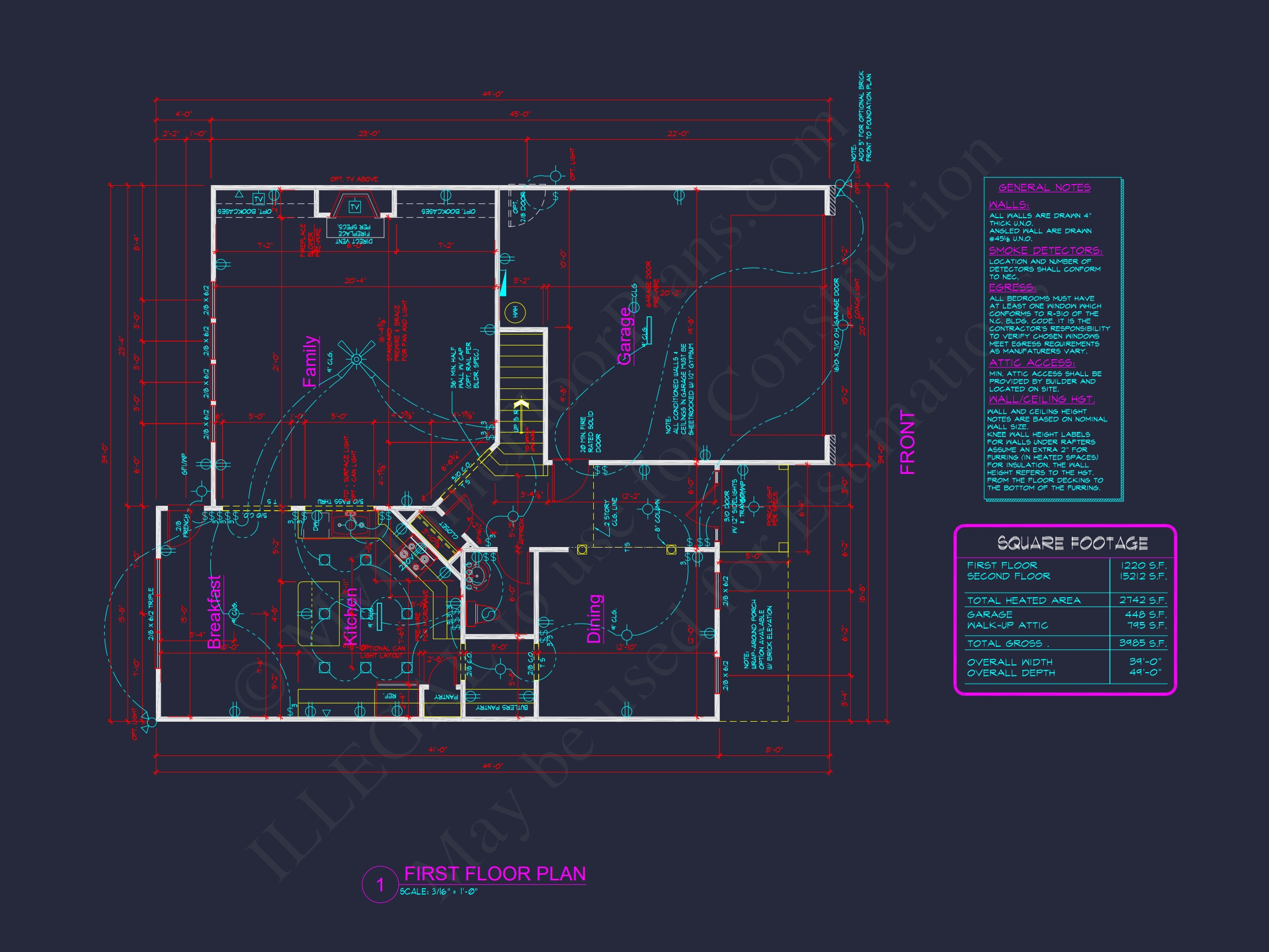 Elegant Home Plan with 2-Story CAD Floor Designs and Blueprint