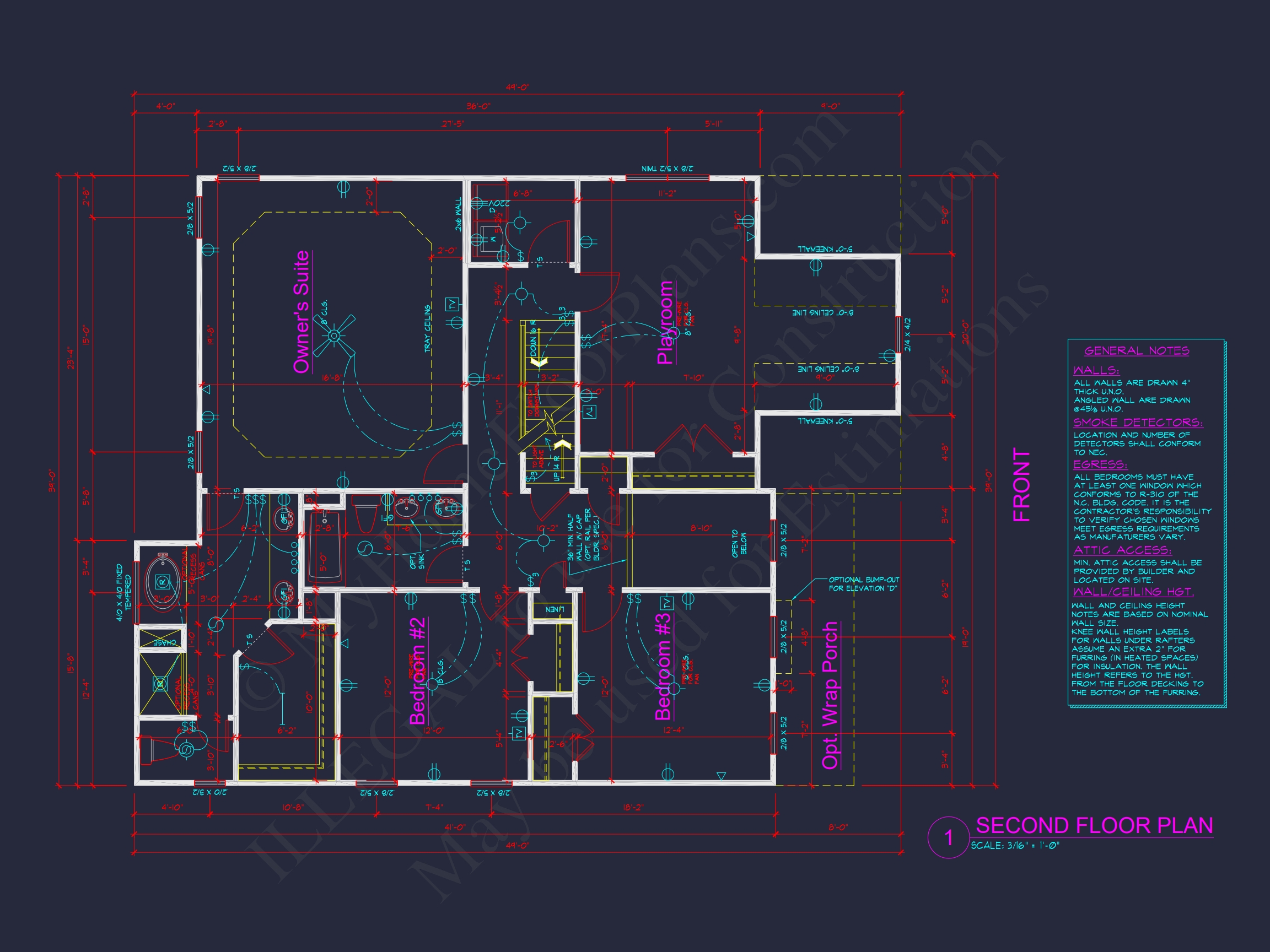 Elegant Home Plan with 2-Story CAD Floor Designs and Blueprint