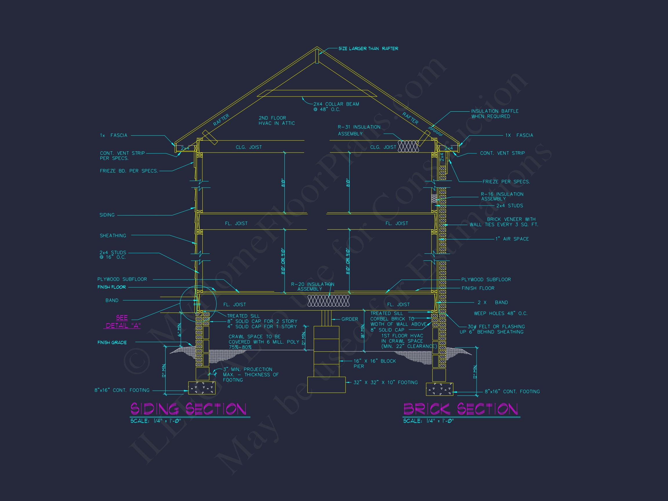 Elegant Home Plan with 2-Story CAD Floor Designs and Blueprint