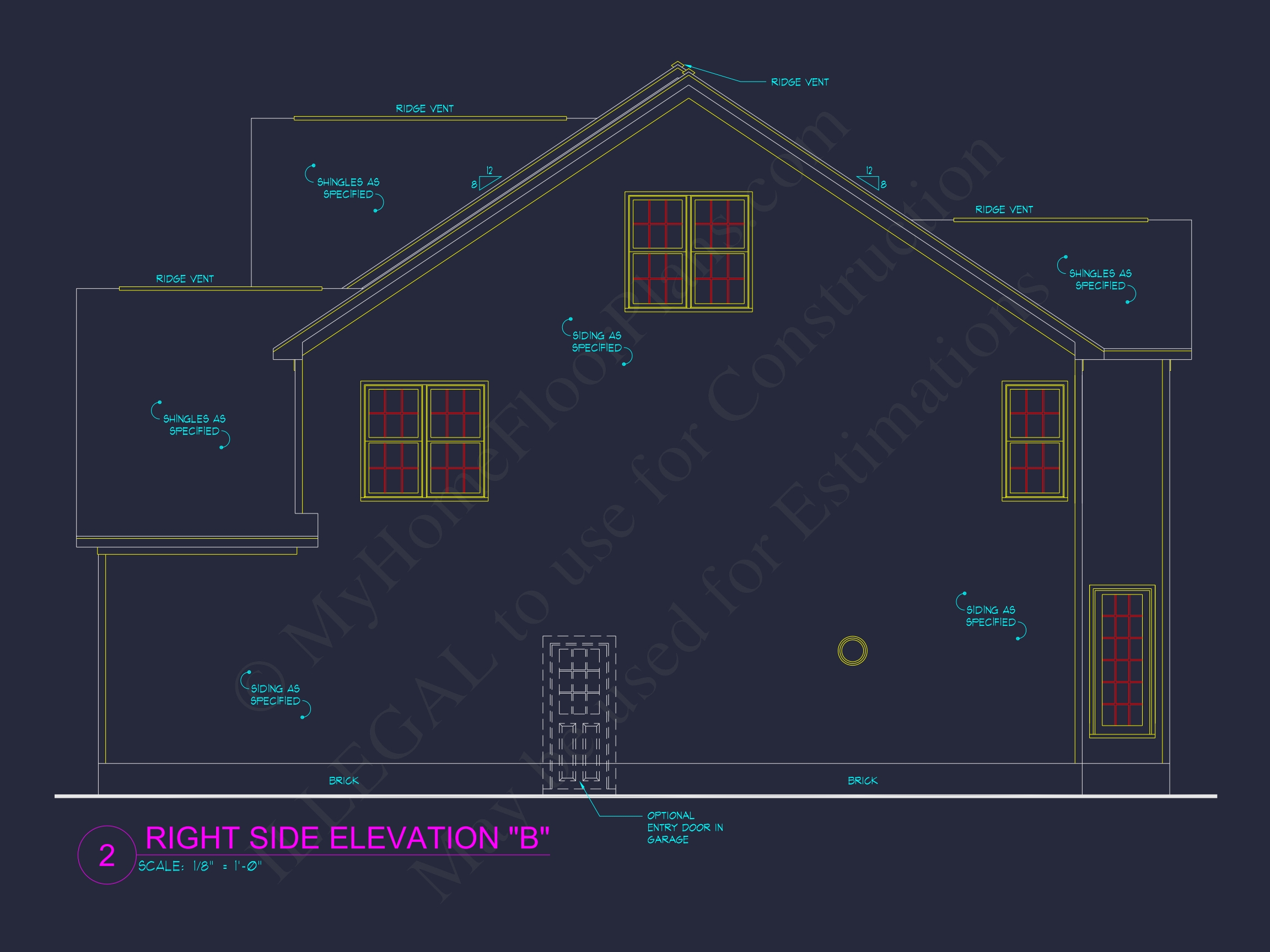 Elegant Home Plan with 2-Story CAD Floor Designs and Blueprint