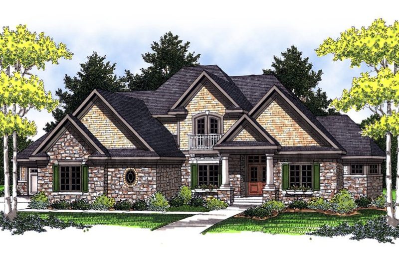 Elegant house Plan with 2-Story Design and Detailed CAD Blueprint